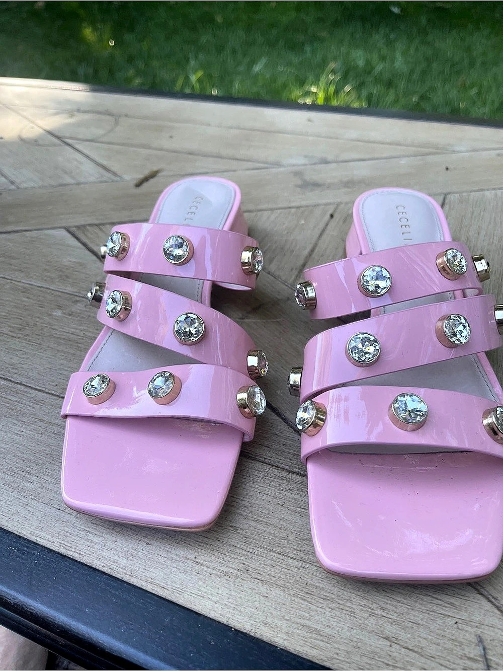 CECÉLIA New York Embellished Pink Slide Sandals. NWOT.. never worn.